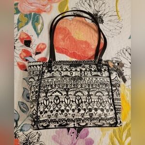 Sakroots Black & White "One World" Metro Tote